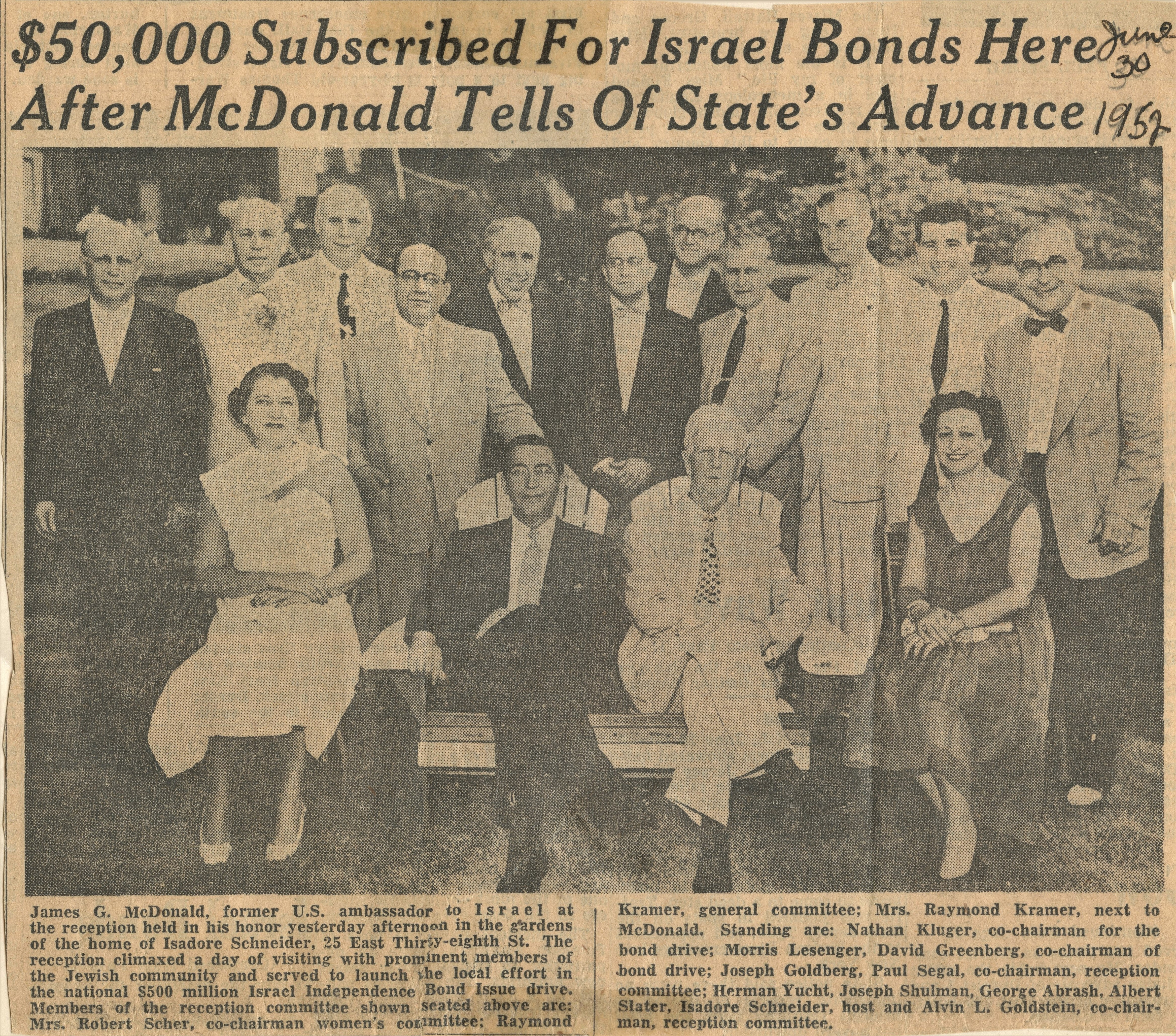 U.S. Ambassador to Israel, James G. McDonald