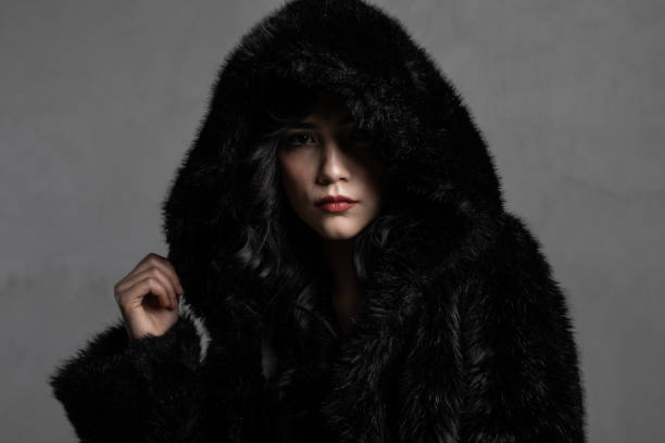Lady in hooded mink