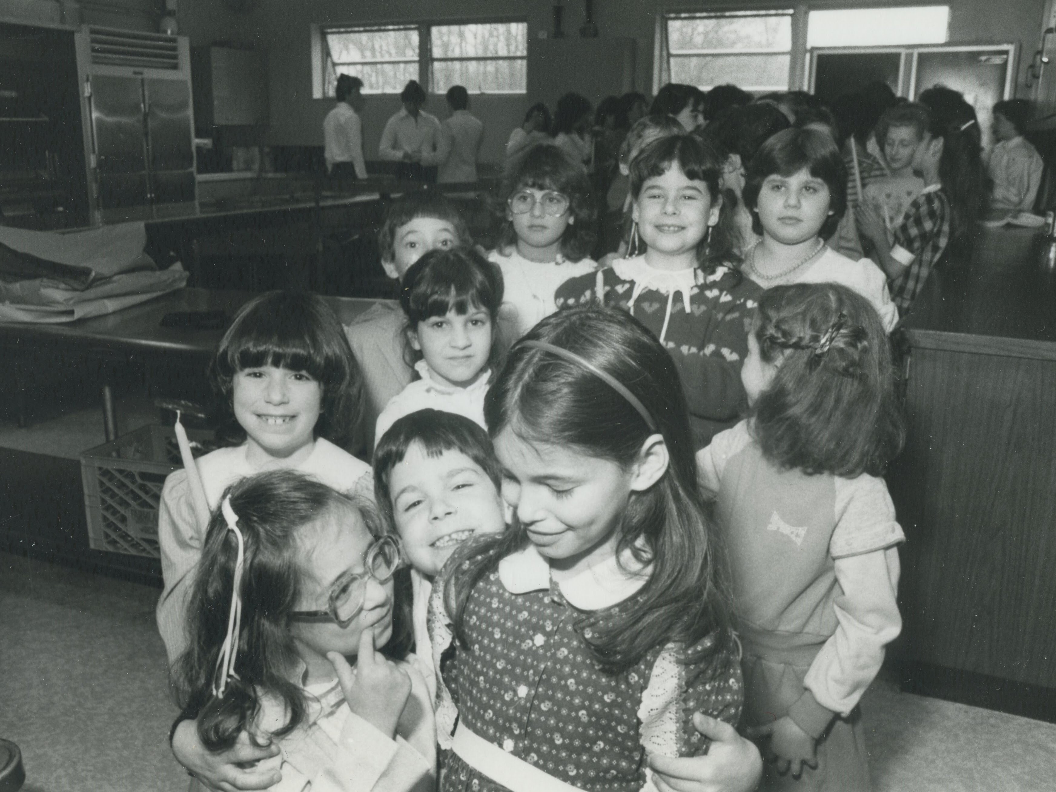 Jewish kids, Holocaust Memorial candle lighting