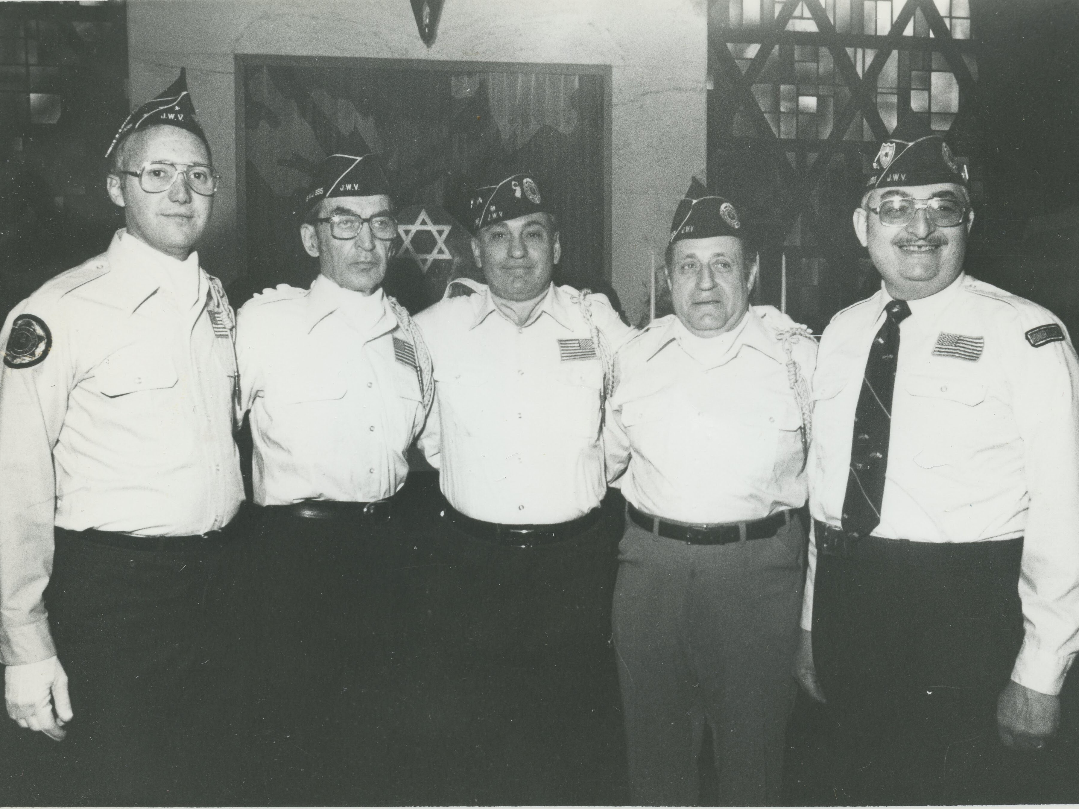 Holocaust Memorial Jewish War Veterans color guard, Robert Orbach, Bernard Rosen
