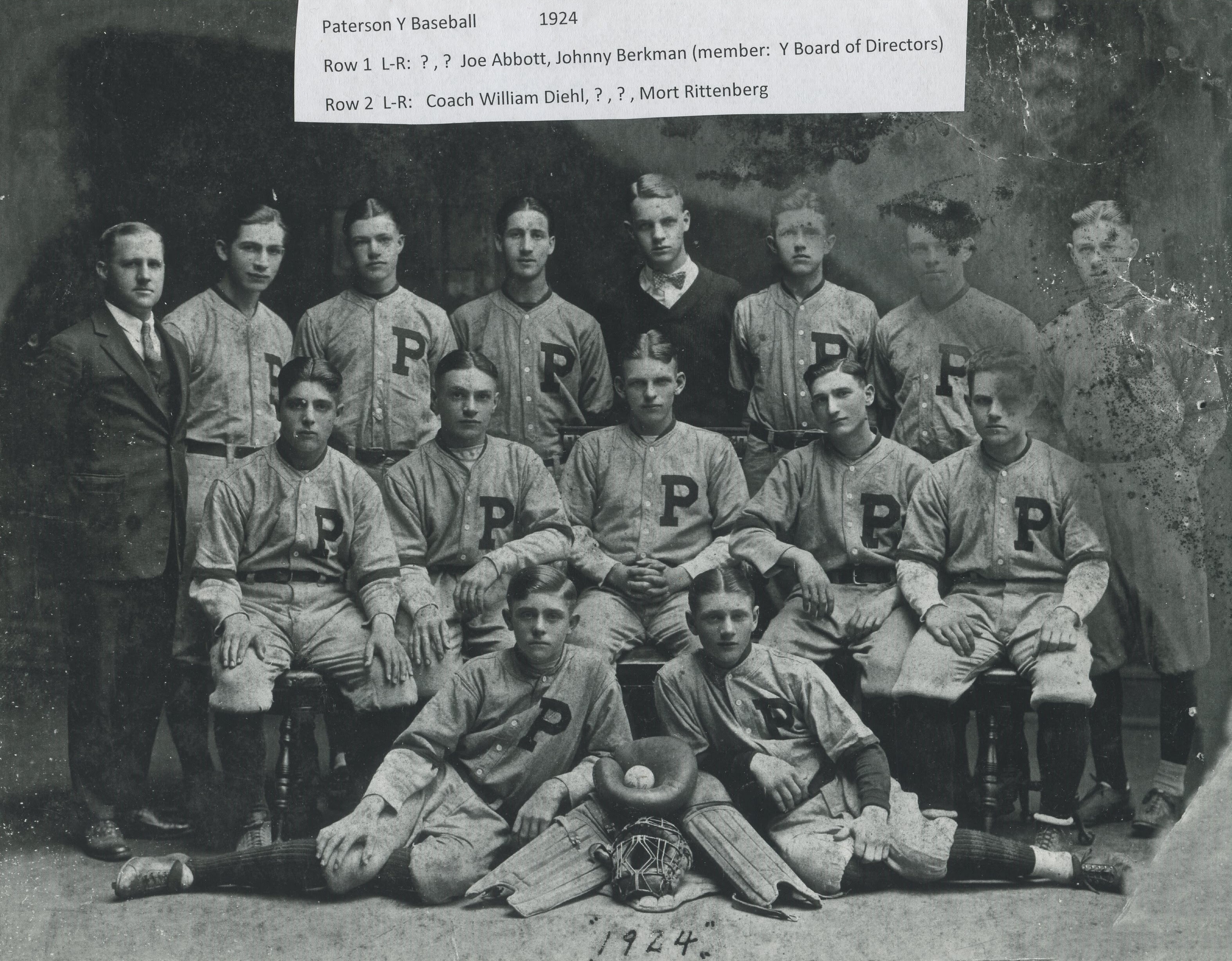 Paterson New Jersey, baseball team photo, 1924