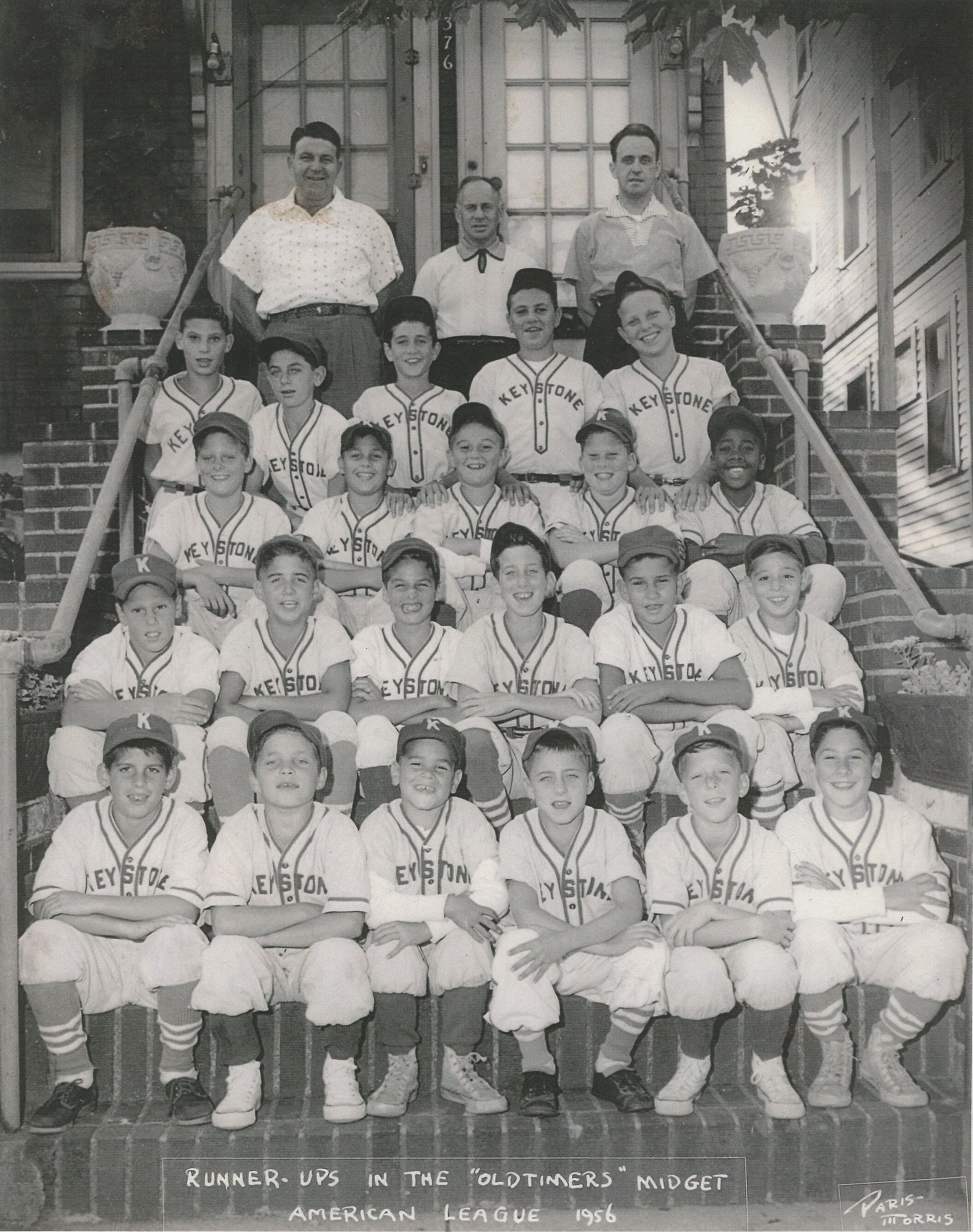 Keystone Baseball Team, 1956, Northern New Jersey, Donnie Grenker, Hyman Peller, Barry Nachimson, Michael Lubin, Alvin Covitz, Steven Glatt, Randy Lifshotz, Murray Klein, Bruce Haft, Ronnie Anannia, David Wenz, Alex Nachimson, Andy Diddio, David Rinzler, Elliot Bonner, Howard Schwartz, Robert Leventhal, Robert Asbell, Harold (Heshie) Haft, Sol Levin, Fred Nachimson
