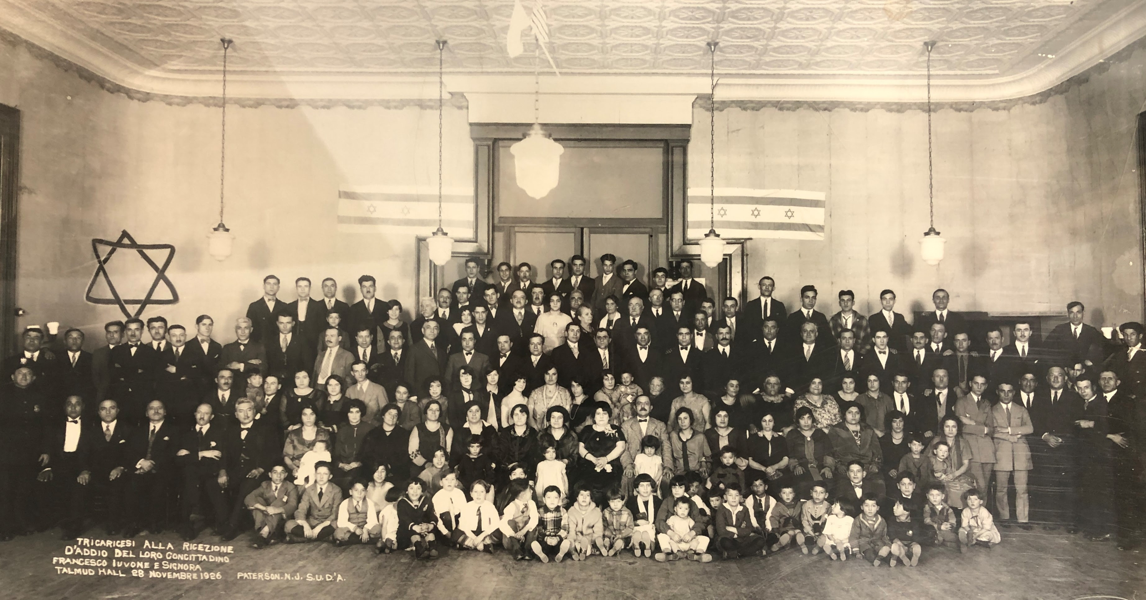 Tricaricesi alla Rigezione D'Addio Dol Loro Goncitta Dino Francesco Iuvone E Signora, Talmud Hall, 28 November 1926, Paterson NJ, S.U.D.'A.