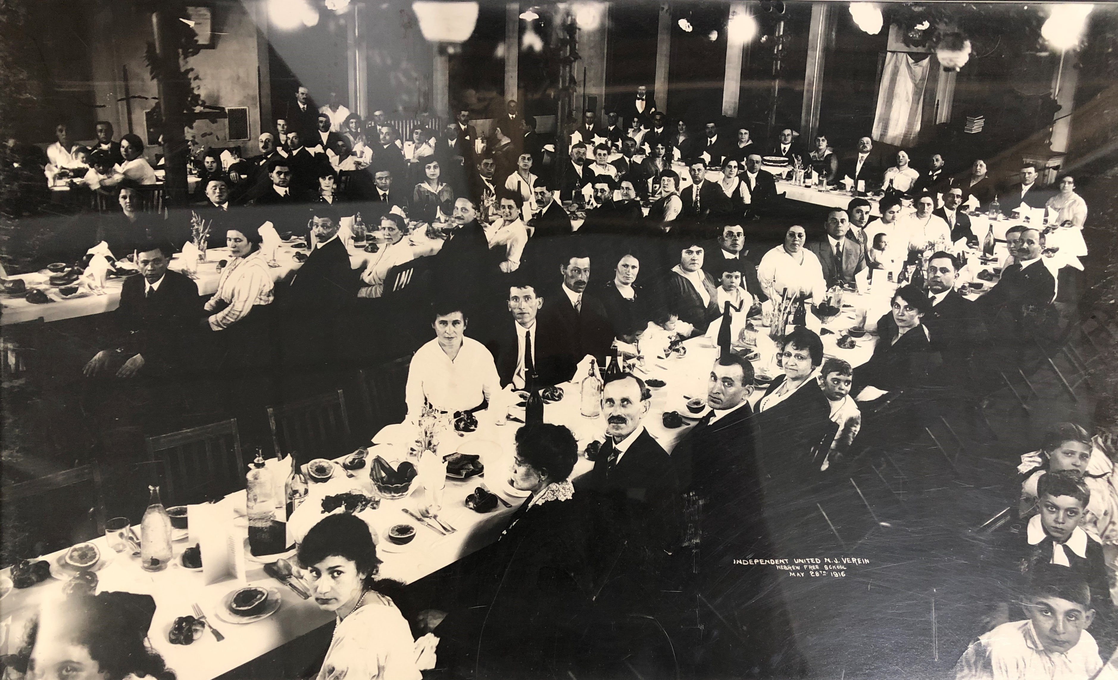 Independent United NJ Verein Hebrew Free School Dinner, 1916, Paterson NJ
