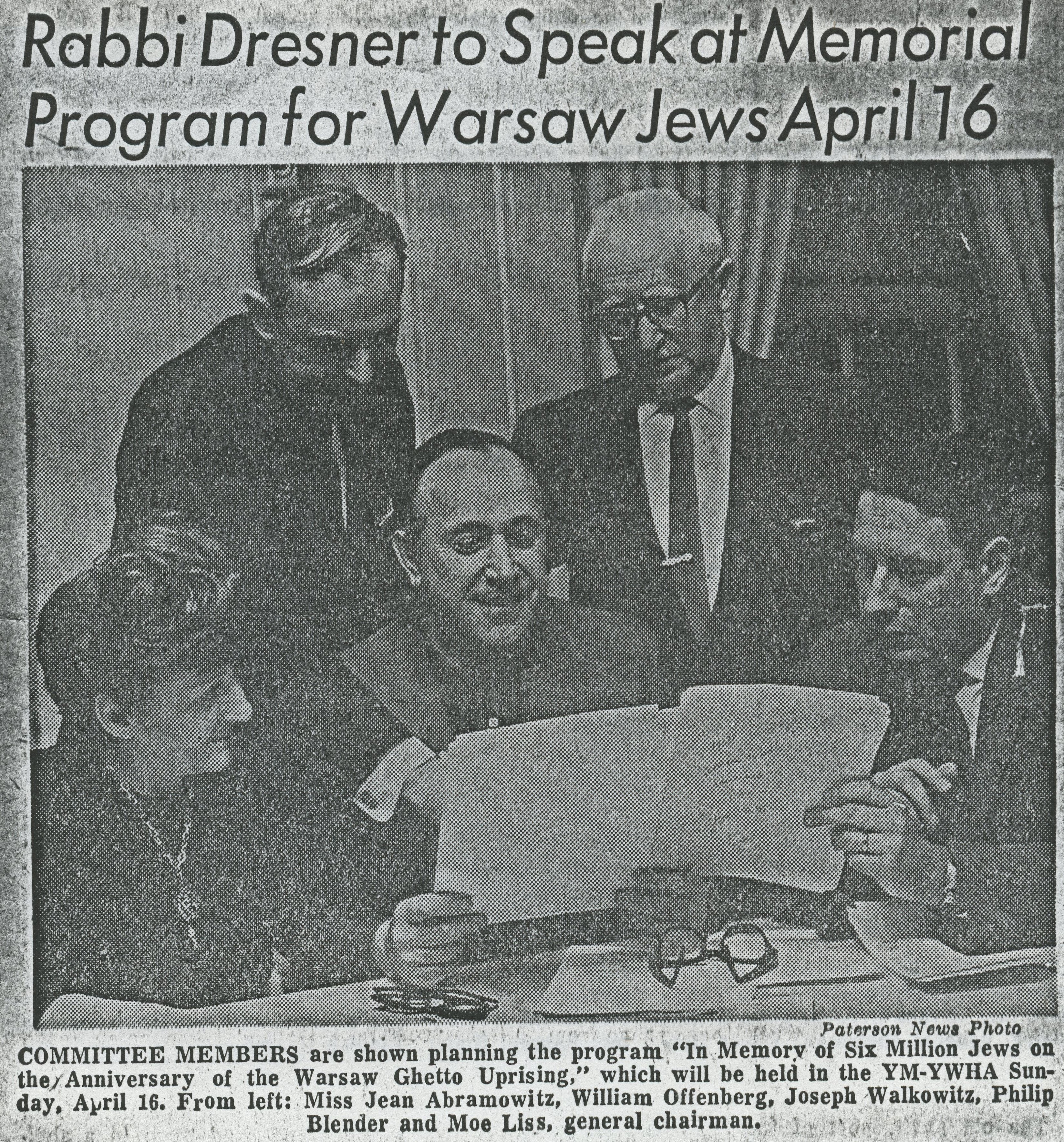 YM-YWHA Wayne NJ, Jean Abramowitz, William Offenberg, Joseph Walkowitz, Philip Bender, Moe Liss