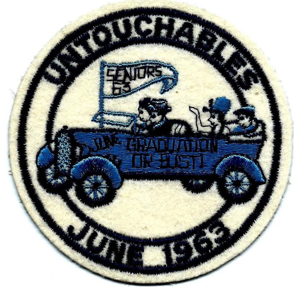 Paterson (New Jersey) Eastside High School, "Untouchables" embroidered patch, 1963 class nickname 