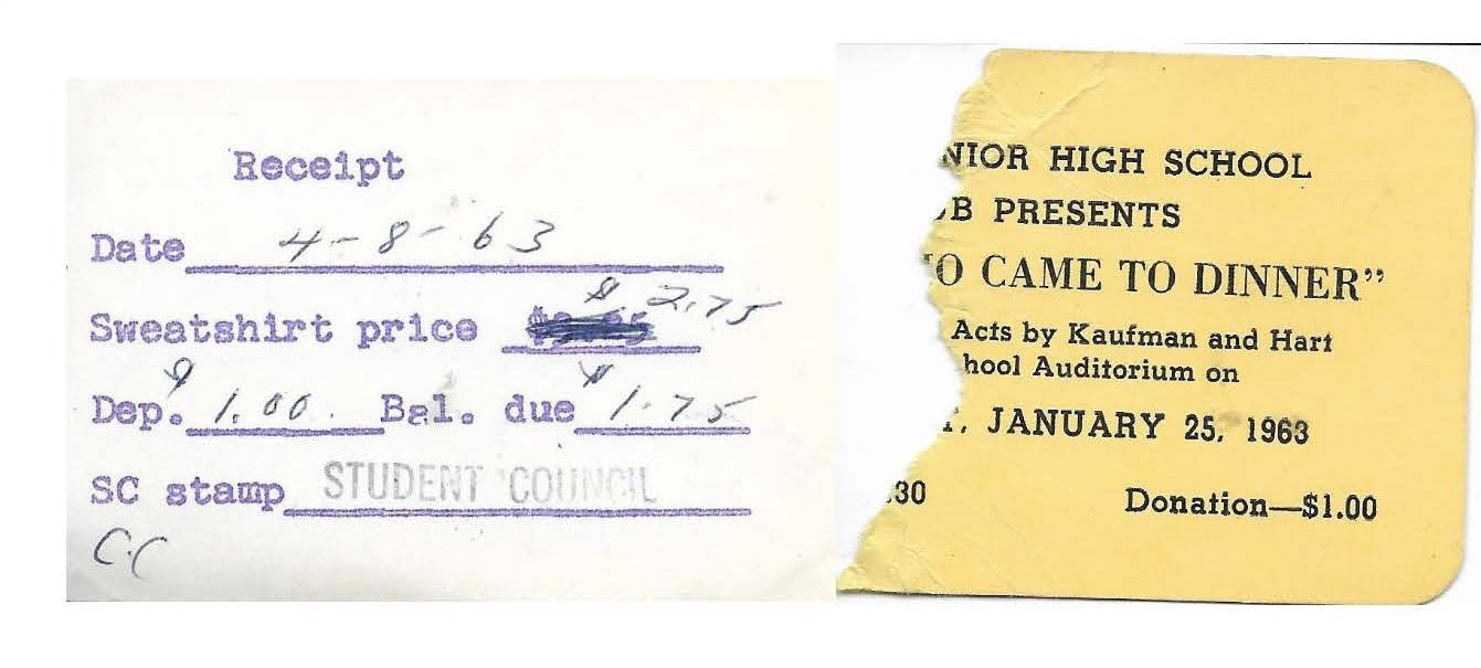 Paterson NJ, Clinton High School ticket for "The Man Who Came to Dinner"