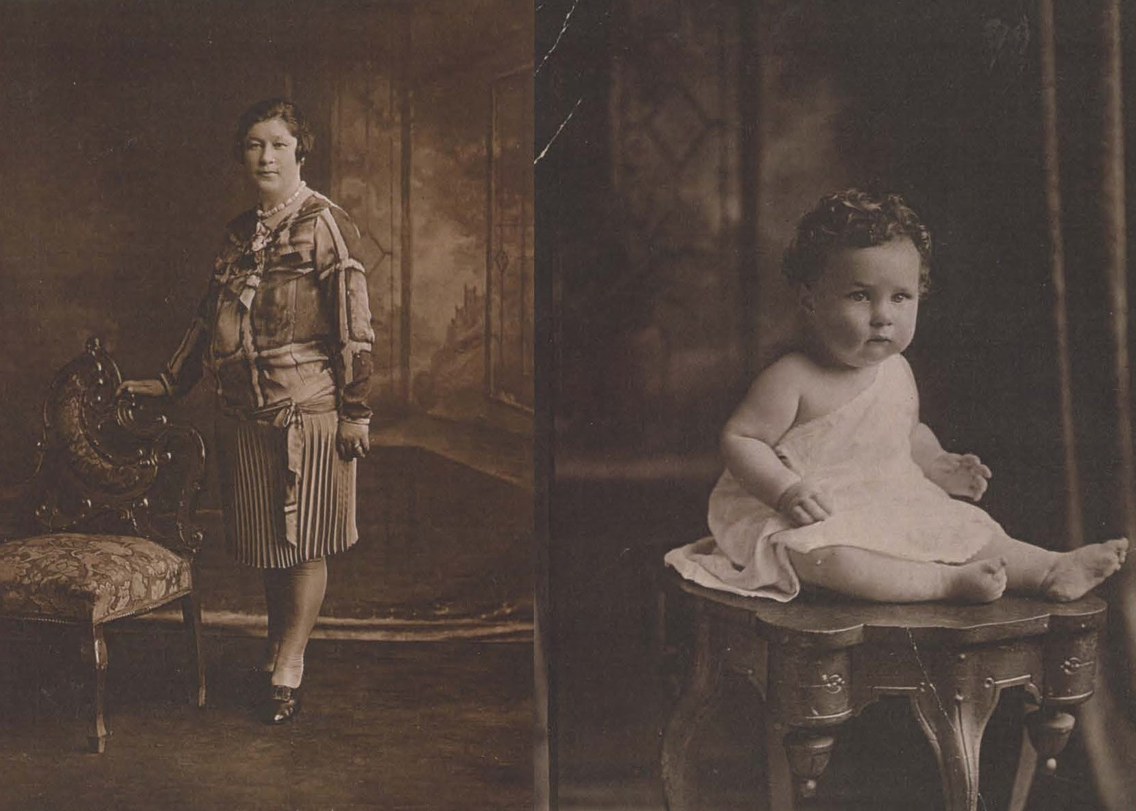 Ida Koslow Isaacs, baby George Isaacs, Northern New Jersey, c.1940?