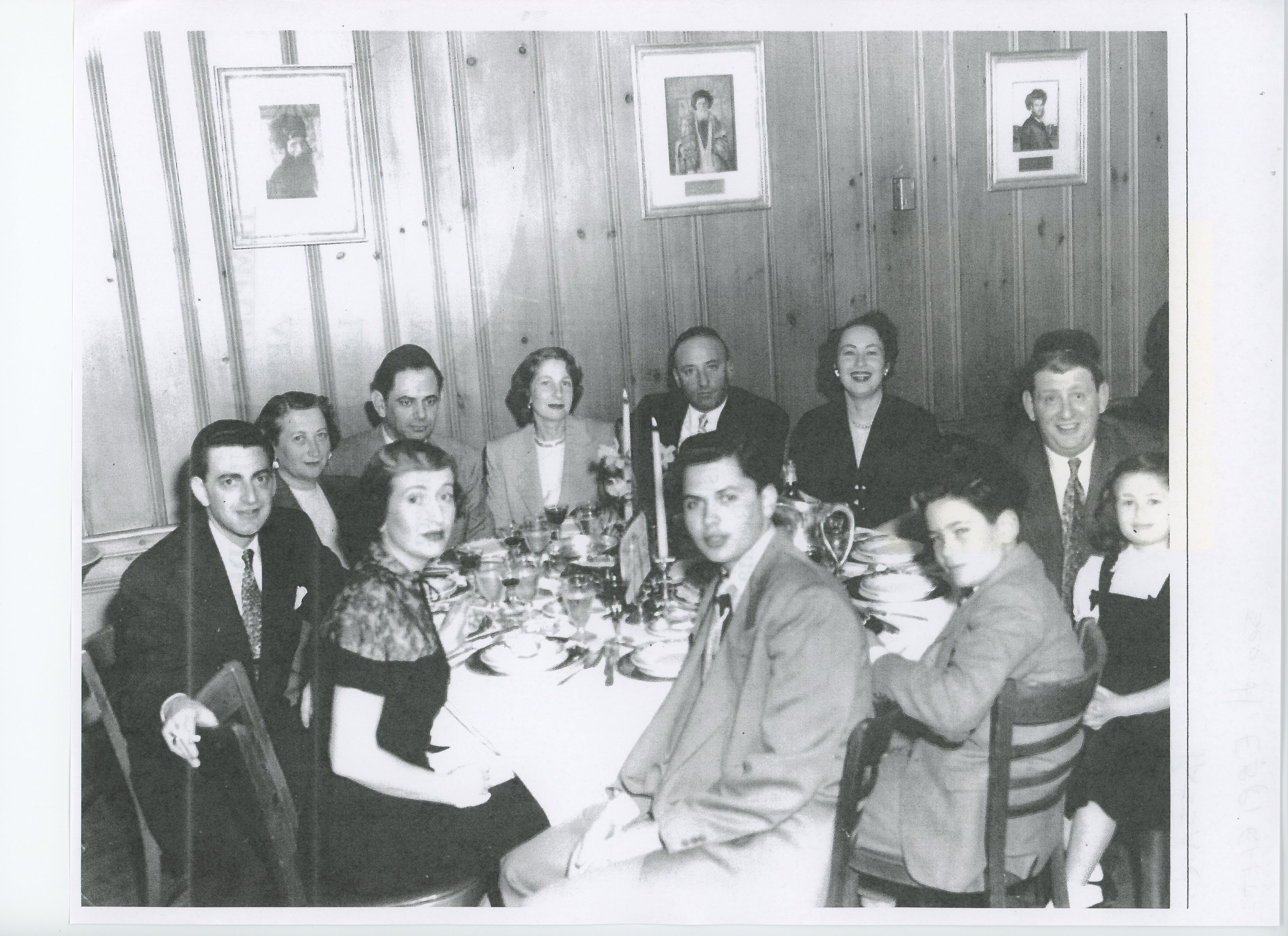 Passover seder at Temple Emanuel, Passaic 1953