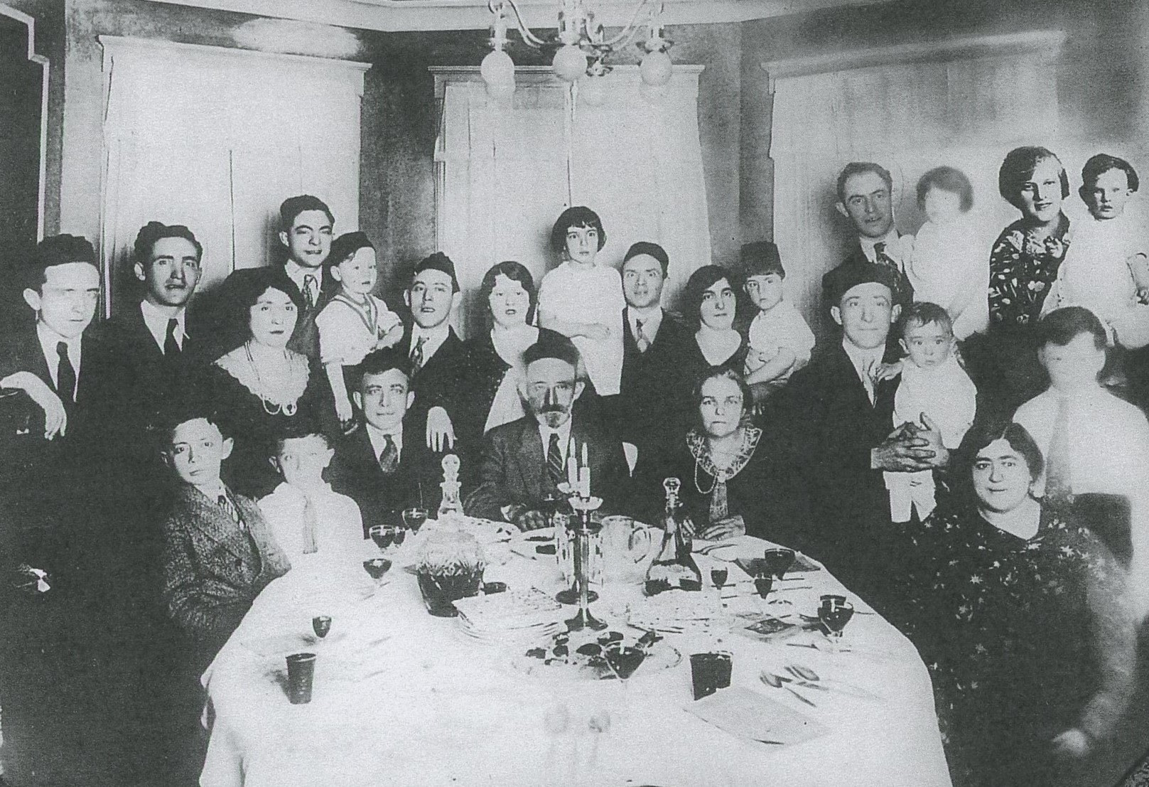 Sussman family Passover seder, Paterson, NJ, 1930, Jacob Sussman, Sarah Feige Sussman Winter, Sidney Sussman, Stanley Sussman, Philip Sussman, Ruth Sussman Kerten, Benjamin Winter, Frances Susan Winter, Irving Winter, Hary Sussman, Robert Sussman