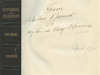 Book, Paterson and Its Environs, Vol III, Ben Horwich, Nathan Barnert, 1921