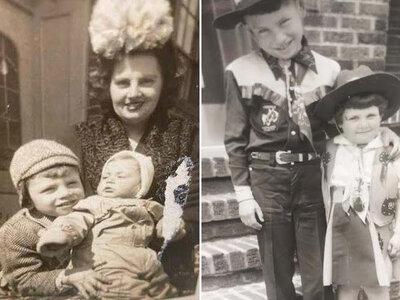 Schuckman children with their mother