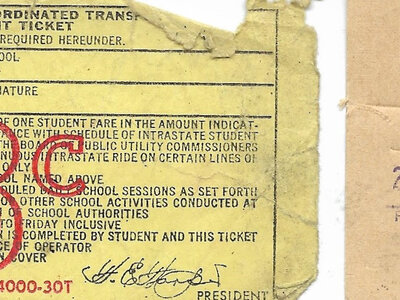Paterson Eastside High School, $0.08 bus ticket Paterson NJ, 1963