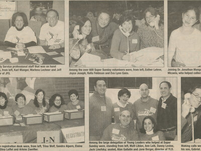 Northern New Jersey, UJA Super Sunday, Karl Manger, Marlena, Lechner, Jeff Lampl, Esther Lehrer, Joyce Joseph, Rella Feldman, Eva Lynn Gans, Jonathan Mangot, Micaela Mangot, Trina Wolf, Sandra Alpern, Elaine Cohen, Laura Dorothea, Dina Leffel, Arlene Zweifler, Matt Libien, Ann Leib, Danny Levine, Jack Linefsky, Alan Gallatin, Jane Berger, Zvi Marans, Gabriel Marans