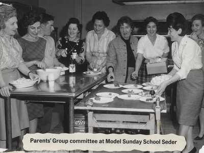 Parents group preparing seder