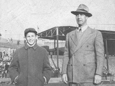 Football Coach Mort Rittenberg, Central High, Paterson NJ, 1944 1945 Eastside-Central High Thanksgiving game scores