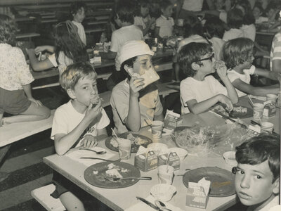 Camp Veritans campers having lunch